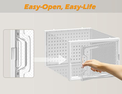 HOMIDEC Shoe Storage, 12 Pack Shoe Organizer for Closet, Shoe Boxes Clear Plastic Stackable Shoe Containers with Lids for Size 10