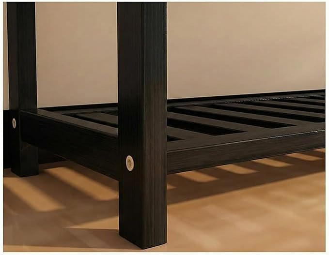Bamboo Wooden Shoe Rack, Shoe Organizer with Smooth Painted Surface Finishe, Space-Saving Shoe Shelf for Entryway, Living Room, Bedroom (Dark, 4-Tier-27x10x29in)