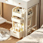 Rolling Makeup Organizer Cart with Removable Drawer, 3 Tier Stable White Floor Skincare Storage Cart for Vanity, Cosmetic Display, Nail Polish, Perfume, Hair Stuff, Beauty, Bathroom (3 Tier White)
