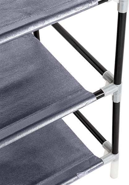 Shoe Rack, 10 Tier Shoe Organizer with Dust Cover, Closet Shelf for up to 45 Pairs of Shoes, Suitable for Sneakers, High Heels, Flats, and Boots (Grey)