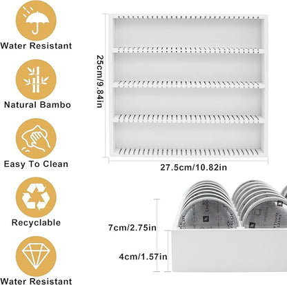 MinBoo Bamboo Coffee Capsule Storage Drawer Tray, Bamboo Drawer Insert Organizer Holds Coffee Pods, Compatible with Vertuoline Capsules, Suitable for Kitchen, Home, Office,White