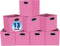 Fabric Cubby Storage Bins,13x13x13 Inches,Cube Organizer Bin Foldable Storage Boxes with Dual Handles Fabric Organizer Box and collapsible Storage basket,Set of 8,Pink