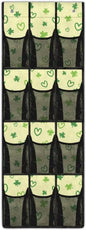 12-Compartment Behind The Door Hanging Organizer, Oxford Cloth Waterproof Large Capacity and Ideal for Storing Household Items, Green Heart and Lucky Leaf