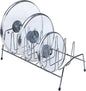 Kitchen Details 8 Section Lid and Plate Organizer | Free Standing | Pot, Pan & Cutting Board Holder | Cabinet Pantry and Countertop Organization | Onyx
