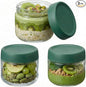 Povinmos® 3Pack Overnight Oats Containers with Lids,10oz Glass Jar with Scew Lid,Salad Dressing Fruit Veggies Sauce Snacks Meal Prep Food Containers,Spice Jars,Wide Mouth Storage Containers
