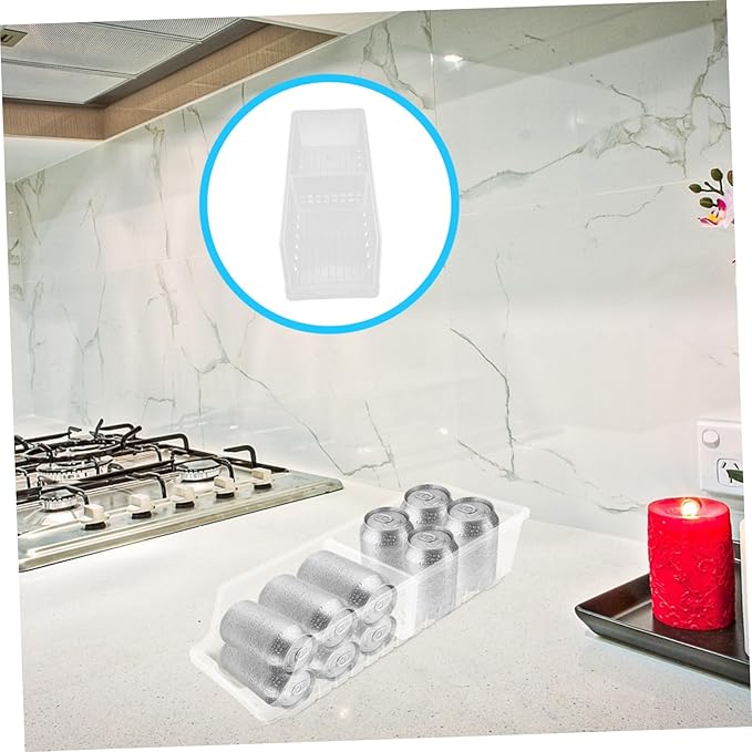 ABOOFAN Refrigerator Can Drink Holder Beverage Dispenser Bin Soda Beverage Dispenser Fridge Soda Can Organizer Stackable Organizer Food Storage Holder Kitchen Bar Storage Rack