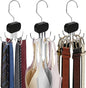 3 Pack Tank Top Hanger, Rotatable Bra Organzier for Closet, Bra Hanger for Closet Organizer, 360° Rotating & Foldable, Metal and Wood, Space-Saving Belt Hangers for Tank Tops, Belt, Tie (Black)