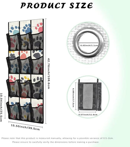 Generic Dog Paw Over Door Storage Organizer Wear-Resistant Over The Door Storage Organizer Laundry Space Saving Hanging Closet Organizer for Small Apartments College Dorm