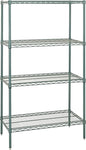 Quantum Storage Systems WR86-1430P-5 Wire Shelving Starter Kit, 30" W x 14" D x 86" H, 600 lbs Capacity, Carbon Steel, Epoxy Coated, Green, NSF