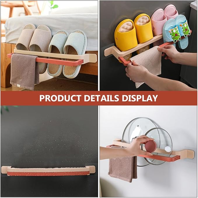 Unomor Slippers Storage Bracket Wall Shoe Organizer Hanging Shoe Holder Bathroom Storage Tool