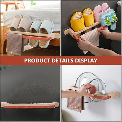Unomor Slippers Storage Bracket Wall Shoe Organizer Hanging Shoe Holder Bathroom Storage Tool