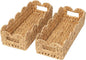 Coeusy 2 Pack Toilet Baskets,Scalloped Edge Wicker Basket for Toilet Paper Storage,Small Baskets for Bathroom,Living Room,Countertop, Shelves,Both Organizer&Decor,Natural Water Hyacinth