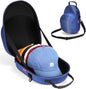 Livelab Hat Case, Hard Hat Case for Baseball Caps, Hat Storage with Carrying Handle & Shoulder Strap, Hat Organizer Protects Up to 6 Hats, Perfect for Travel & Home Storage - Blue