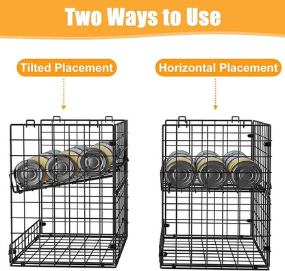 JKsmart 6-Tier Stackable Wire Basket, Can Organizer for Pantry Kitchen, XXL Metal Storage Shelves with Dividers & Handles, Easy Assembly Space Saving Storage Bins for Snacks Fruits Veggies