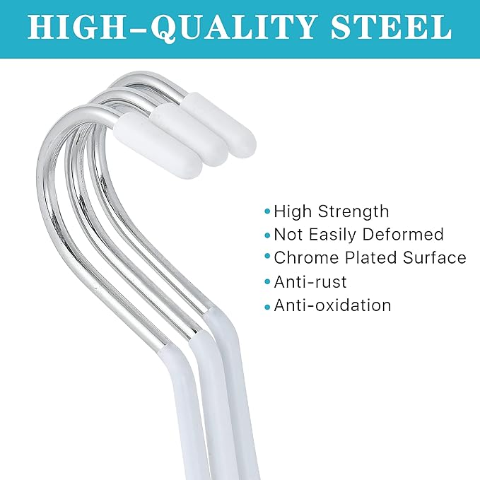 Scarf Ring Hangers, 15 Pcs Non-Slip Belt Rack Tie Hanging Hooks Closet Accessories Scarf Organizer Storage Holders for Ties Scarves Belts Tank Tops Pashminas (White)