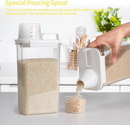 FrutPunch Rice Container,Rice Storage Container,3-5 Lbs Tcereal Storage Container,Suitable for Home Kitchen Rice, Soybean Food Storage,Pet Food Storage Containers (2.3, Liters)
