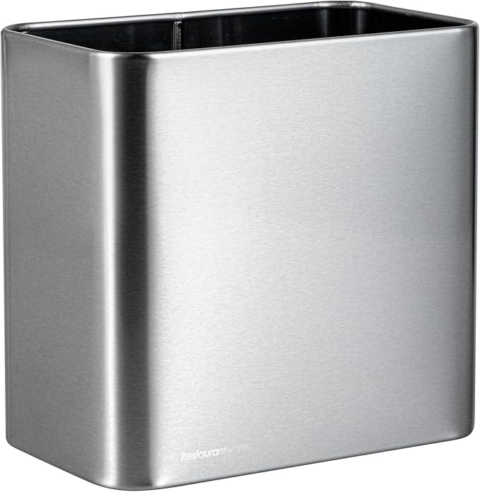 Restaurantware Stainless Steel Utensil Holder 1 Count 7.7 x 4.6 x 7.8 Inches Durable Cutlery Storage Flatware Organizer Rust-Resistant Sink Caddy Silver Kitchenware Holder