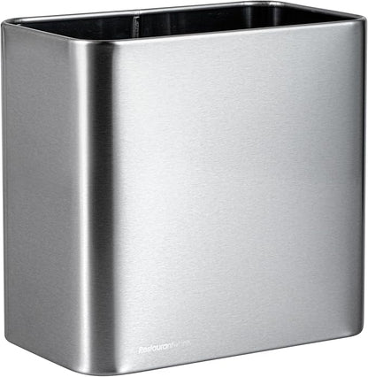 Restaurantware Stainless Steel Utensil Holder 1 Count 7.7 x 4.6 x 7.8 Inches Durable Cutlery Storage Flatware Organizer Rust-Resistant Sink Caddy Silver Kitchenware Holder