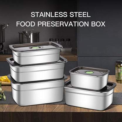 GIUOIDUO 10-Piece Stainless Steel Food Storage Container Set with Airtight Lids - Durable, Eco-Friendly Kitchen Organizers for Freshness & Convenience，Pantry, Dishwasher Safe (Various Sizes)