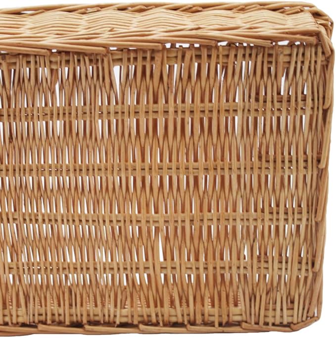 Kingwillow, Wicker Storage basket, Rectangular Storage Basket, Arts and Crafts. (Natural)