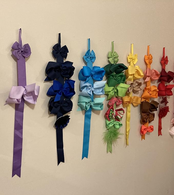 12PCS Hair Bow and Clip Holder Organizer Storage Hanger Display Wall Hanging Decor for Hair Accessories Girls Room (Color Random)