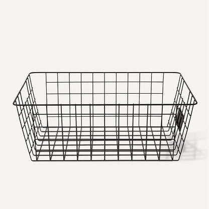 Amazon Basics Wire Storage Baskets for Organizing, Powder-Coated, Rust Resistant with Identification Cards, Black, Pack of 6