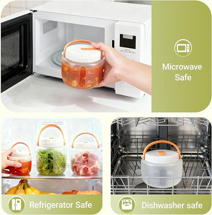 Airtight Silicone Food Storage Containers Set - Leakproof Food Canister Jars with Vent Lid, Handle for Outdoor, Collapsible Reusable Kitchen Pantry Organization Canisters, Dishwash Micro Safe,3 Pack