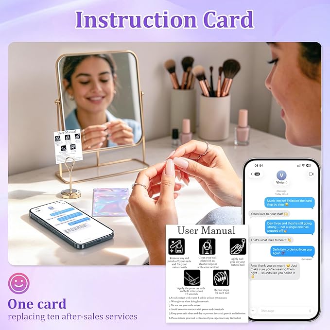 100PCS Press on Nail Packaging Bag, 100PCS Display Card with 231 Pcs Pre-cut Adhesive Tape & Diamond Art Pens & Glue Clay & Tweezers, 6-in-1 Set for Nail Display (Laser-white card)