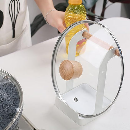 TOPINCN Pot Lid Holder, Multifunctional Pot Lid Ladle Holder Stand Kitchen Cookware Organizer Rack Spoon Rest Stand Cooking Utensil Rest, Cutting Board Rest Kitchen Utensils Drip Tray