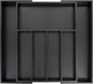 VaeFae Premium Bamboo Drawer Organizer, Expandable Silverware Drawer Organizer, Cutlery Tray with Dividers for Kitchen Utensils (Black, Large)