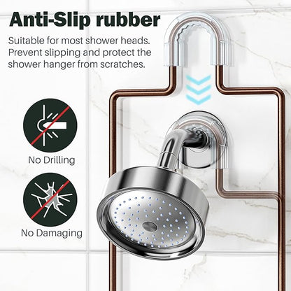 Epicano Shower Caddy Hanging, Anti-Swing Over Head Shower Caddy Rustproof with hooks for Towels, Sponge and more, Bronze