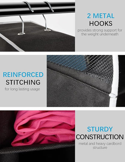 Libeder 10-Shelf Hanging Closet Organizer with 6 Mesh Side Pockets