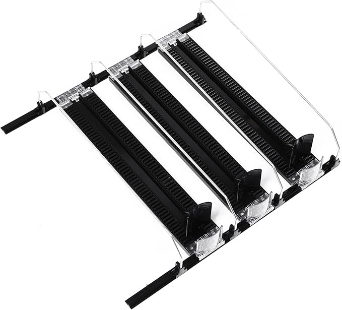 Adjustable Beverage Dispenser, Can and Bottle Organizer, Curved Spring Design, Holds Up to 6 Drinks, Easy Install for Fridge or Pantry (3Pcs)