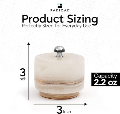 Radicaln Marble Salt Cellar with Lid 3" White Onyx Handmade Salt Box & Spice Jar for Kitchen Counter, Ideal Salt Holder, Sugar Bowl & Salt Dish, Salt Container For Housewarming Gift & Kitchen Decor