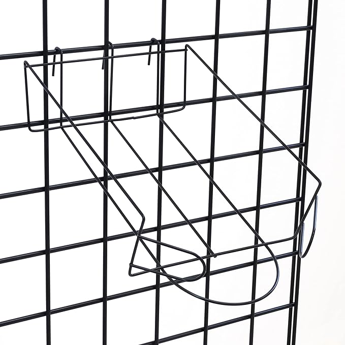 Grid-wall Cap Display Rack for Displaying Fitted Hats, Snapback Hats, Unstructured, and Ball Caps (Quantity 10) (10)