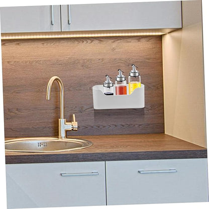Alipis 2pcs Adhesive Cabinet Door Organizer Wall-Mounted Storage Rack for Kitchen and Bathroom Plastic Holders for Spices and Bottles Space-Saving Solution