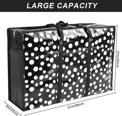 98L Extra Large Storage Bags,Waterproof Dust Resistant Reusable Double Zipper Bag,For Moving House Clothing, Wardrobe storage, toys, laundry, bedding (Black)