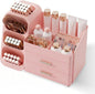 Booklov Makeup Organizer for Vanity, Large Capacity Cosmetic Display Case with Drawers, Countertop Beauty Storage Holder for Skincare, Brush Eyeliner Perfume Eyeshadow Lipsticks, Counter Desk, Pink
