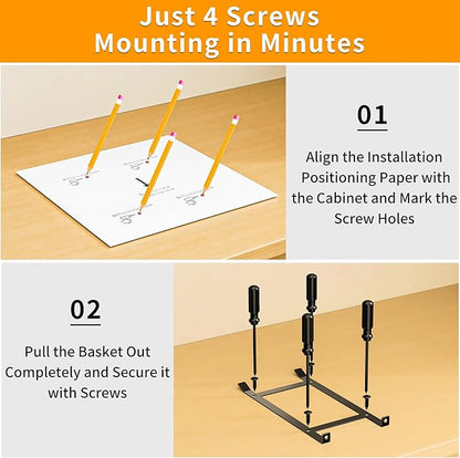 RCHYFEED Spice Rack Organizer for Cabinet, 2 Tier Slide out Spice Organization for Inside Cabinets & Pantry, Heavy Duty Adjustable Metal Spice Racks for Seasoning Organizer (13.5" Wx10.5 Dx9.5 H)
