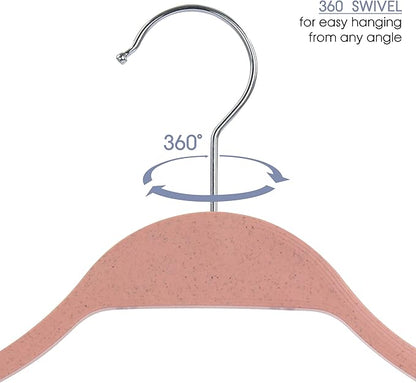 Elama Home 20 Piece Biodegradable Coat Hangers in Pink (ELH-20) (Pack of 2)