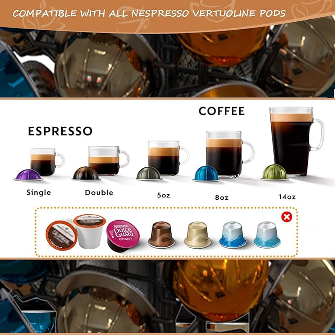 BLACKSMITH FAMILY Coffee Pods Holder Organizer, 360 Degrees Revolving Pod Carousel Compatible for 40 Nespresso Vertuo Pods No Assembly Required Nespresso Pods Holder Tower Stand,Piano Black