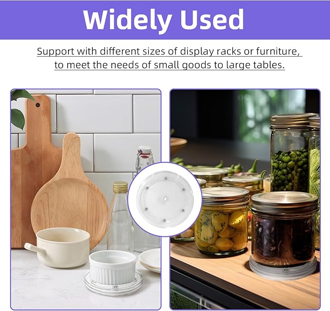 8-Piece Set (2" to 8") Small Lazy Susan Turntable-360° Rotating, Durable & Space-Saving | Multi-Size for Spices, Makeup, Crafts, Office | Non-Slip Base for Smooth Spinning