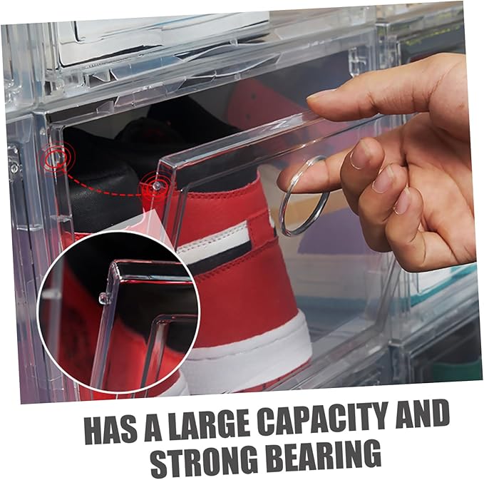 1pc Shoe Storage Box Organizer for Home Capacity Dust Container Side Opening Door for Sneakers Accessories and Items