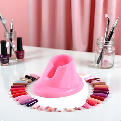 Pink Soft Rubber Nail Polish Bottle Holder Stand Anti-Spill Nail Art Organizer Display Manicure Tools for Nail Art Salon Durable Design Nail Polish