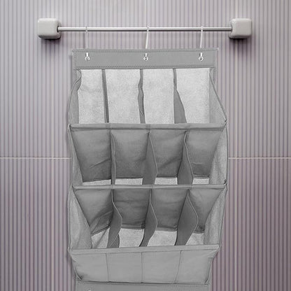 SHERCHPRY Door Shoe Organizer 12-grid Foldable Hanging Shoe Rack Wall-mounted Breathable Storage Bag for Boots Sneakers Slippers Closet Door Storage
