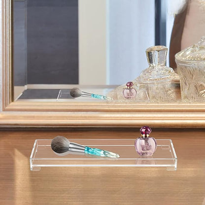 Vanity Bathroom Tray, Acrylic Rectangle Decorative Catchall Organizer Storage Tray - Clear