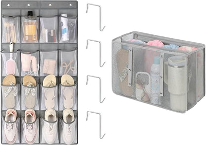 F-color Over the Door Shoe Organizer Bundle with Beach Bag Organizer Insert