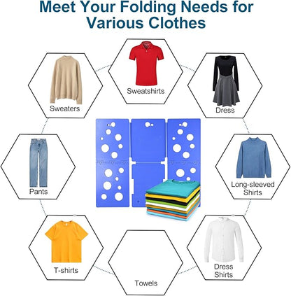 BoxLegend V5 Shirt Folder Clothes Folding Board t Shirt Folder Assemblable Clothes Folder Easy and Fast to fold Clothes Laundry Helper Assistant for Professional Laundry Folder Folding Tool, Blue