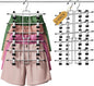DAMITA Skirt Pants Hangers with Clips Space Saving Hanging Closet Organizer 6 Tiers Hanger with 360° Swivel Hook, Finger-Safe Design- College Dorm Room Apartment Essentials 2-Pack