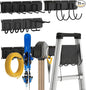 Garage Tool Organizer Wall Mount, Easy to 64inch Install Heavy-Duty Garage Storage System with 11 Adjustable Hooks, Garden Tool Rack for Shovels, Rakes, Yard Tools